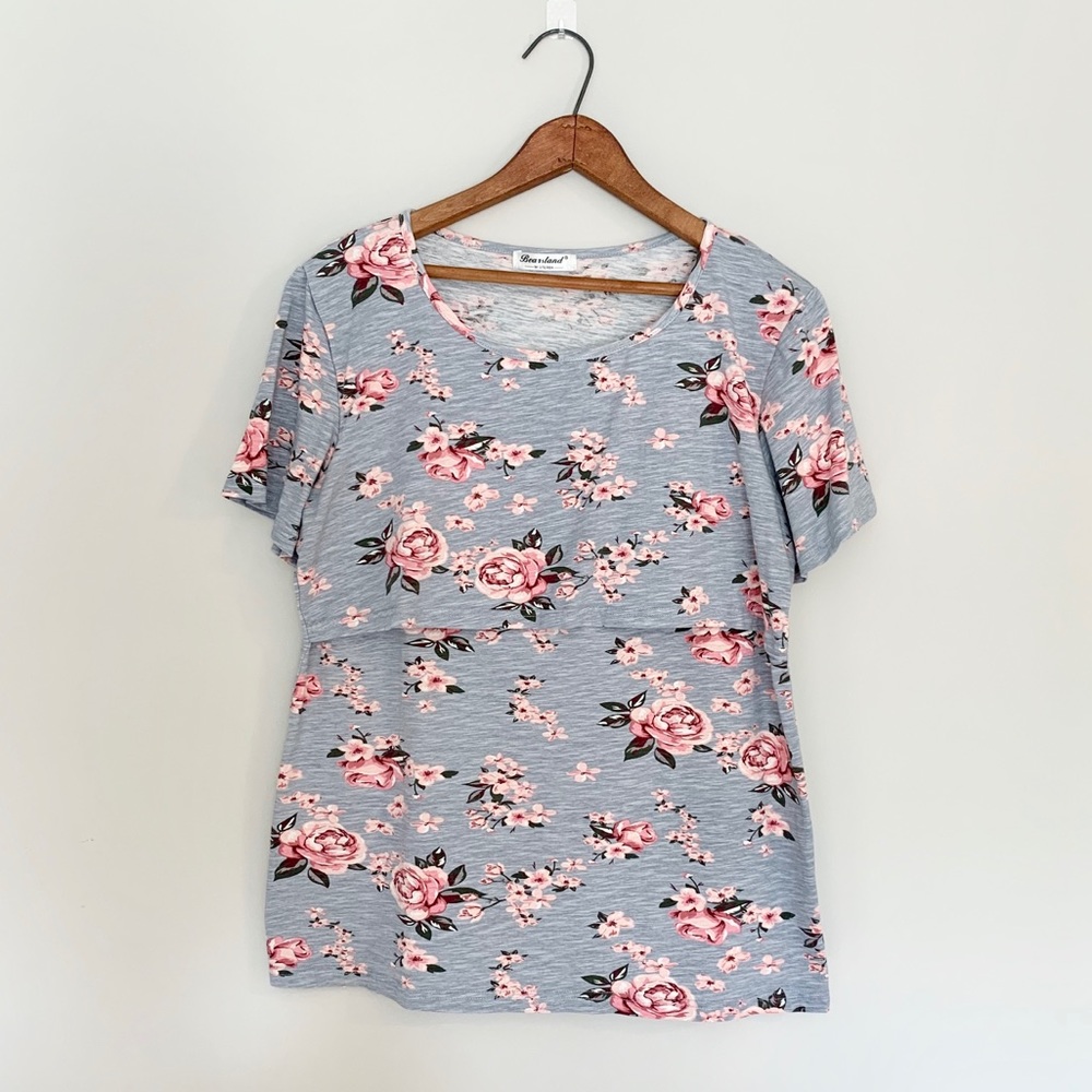 Bearsland Women’s Floral Nursing Top EUC